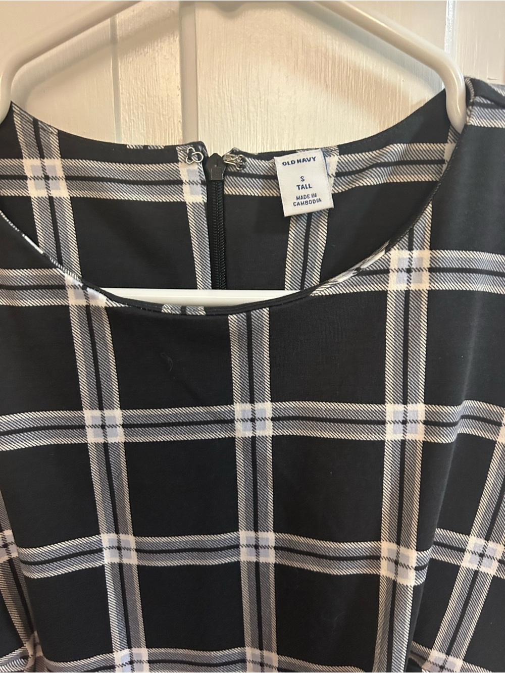 Old Navy NWOT Black and White Plaid Midi Dress